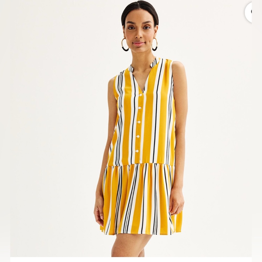 3x$25 Women's Nine West Button Front Ruffle Hem Dress NWT